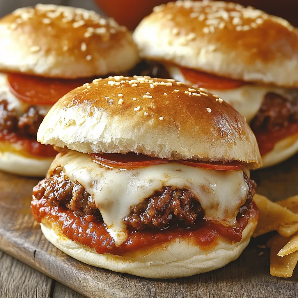 Two burgers with cheese and tomato sauce.