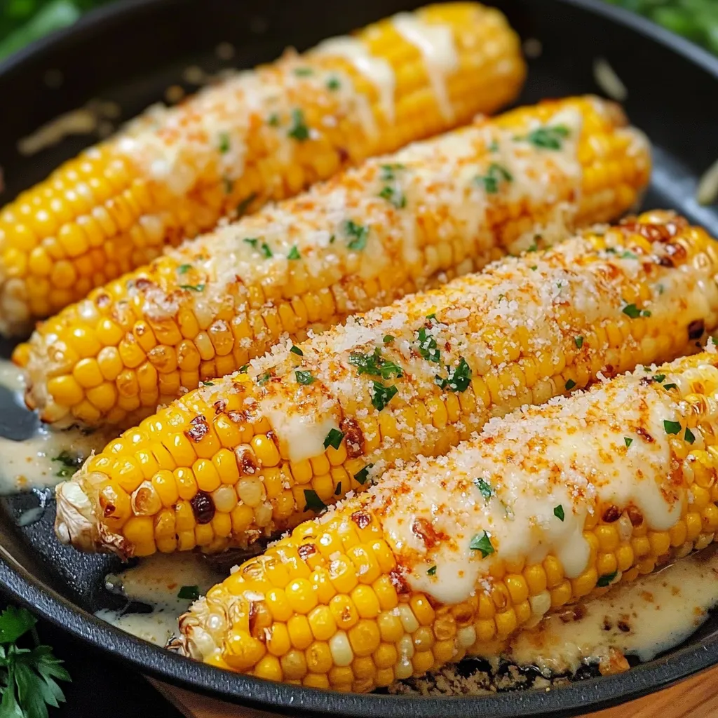 A bowl of corn with cheese on top.