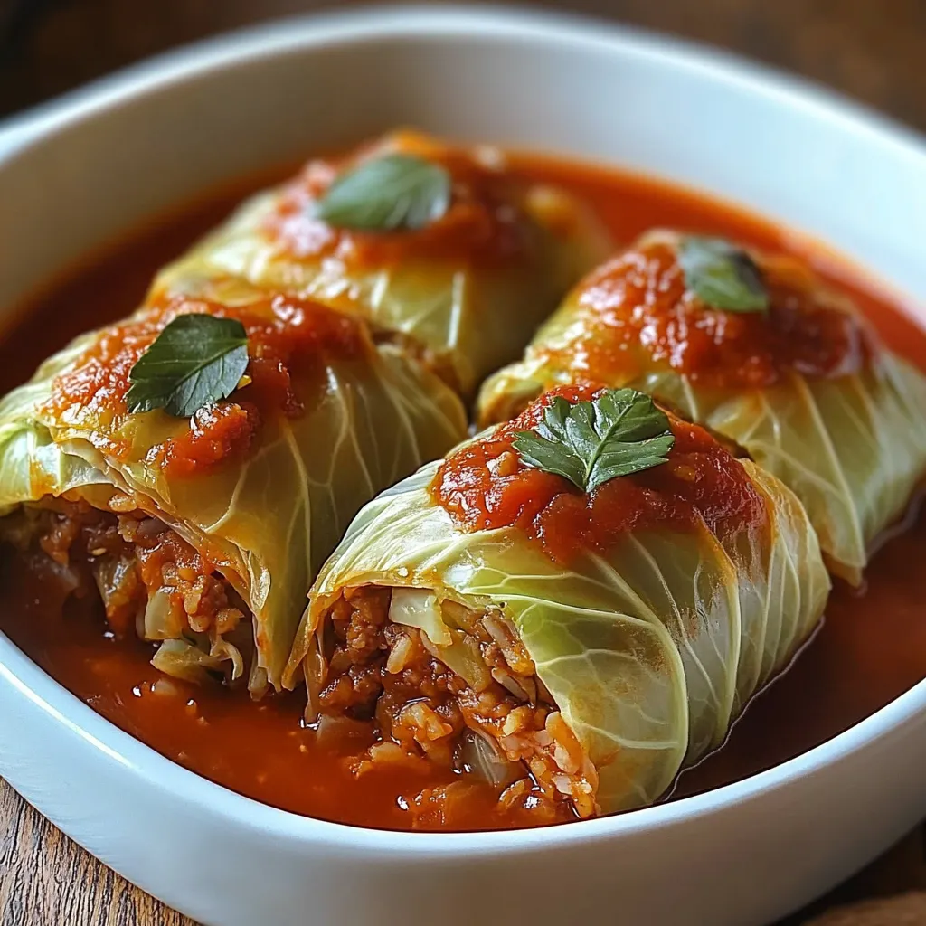 A dish filled with cabbage, meat, and sauce.