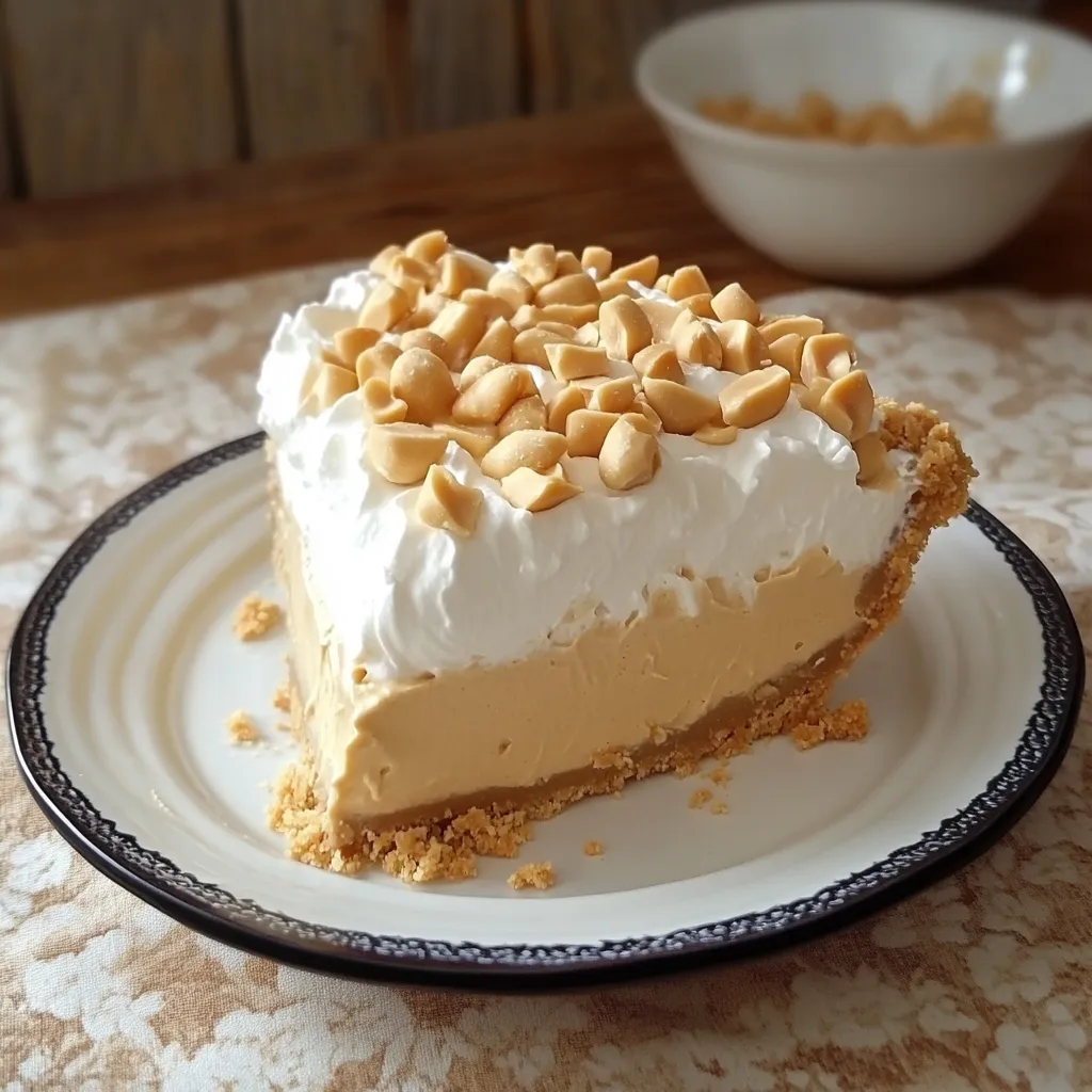 A slice of pie with white whipped cream and nuts.