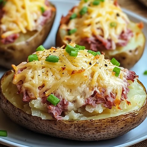 A dish filled with flavorful potato skins and corned beef.