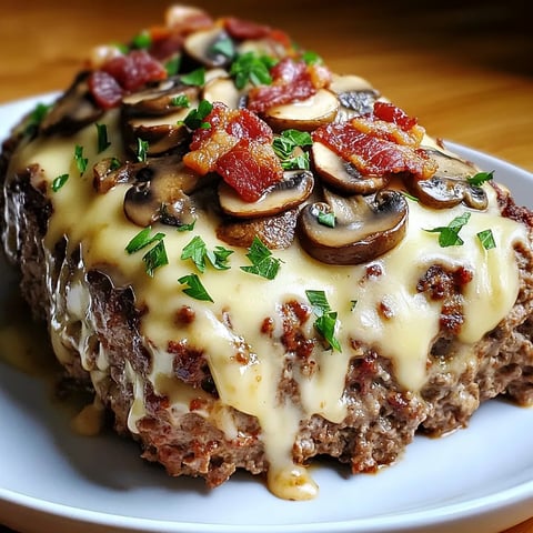 A plate with crispy bacon and mushrooms.