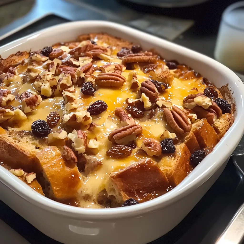 A white bowl with a sweet layered dish.