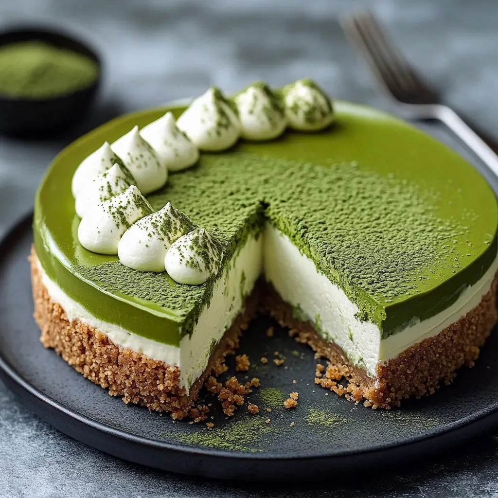 A slice of green cake.