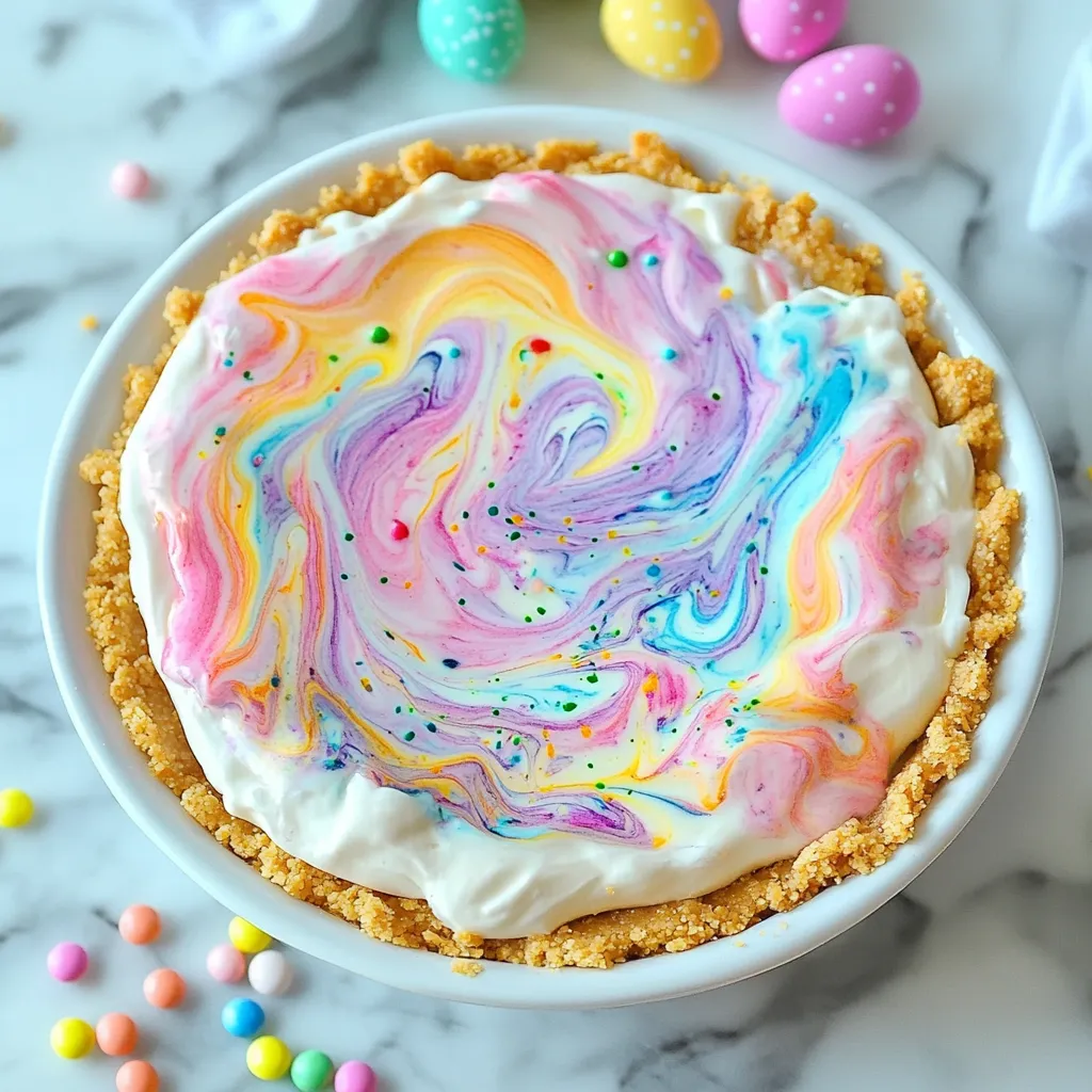 A playful dessert with colorful swirled patterns.