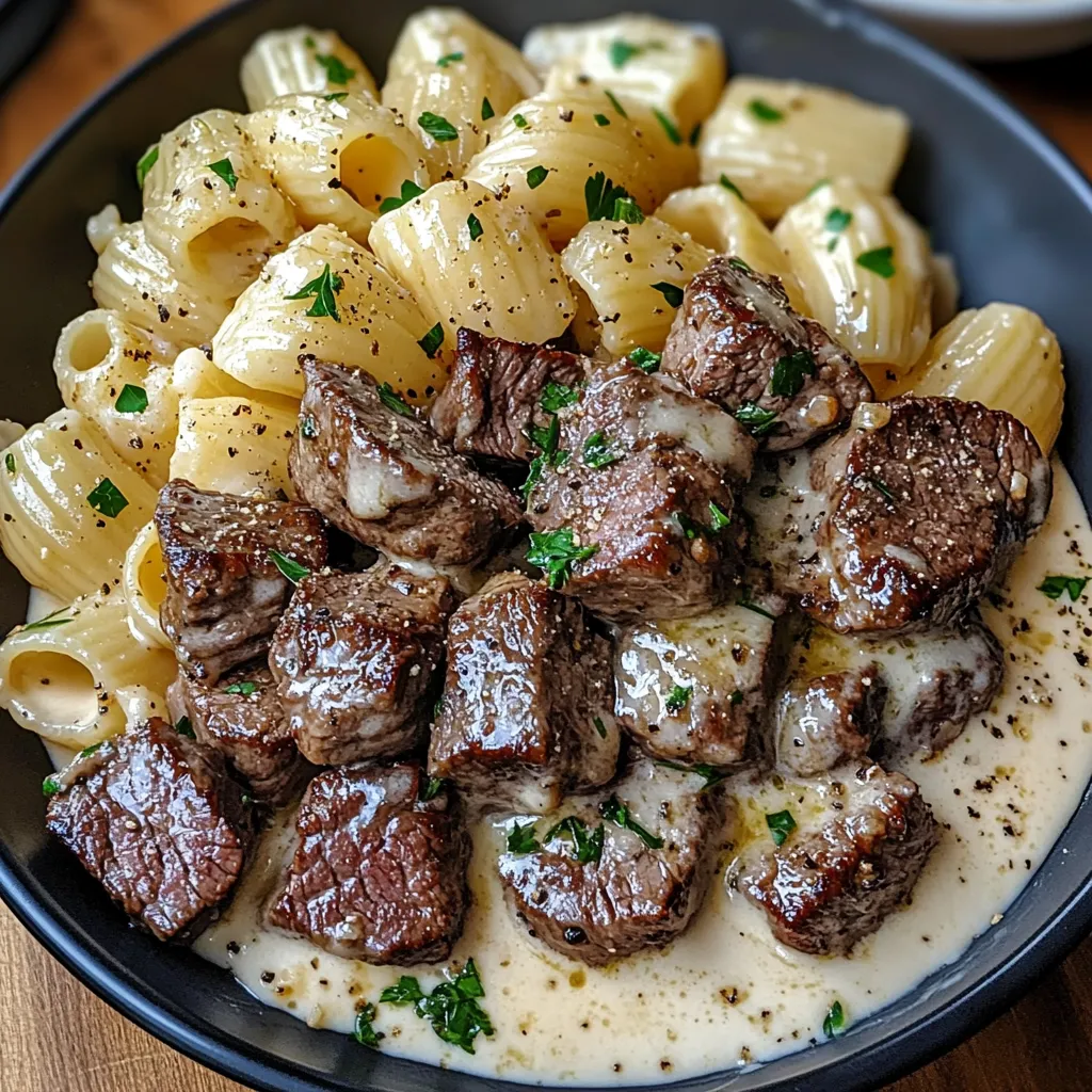 A bowl of pasta with meat and cheese.