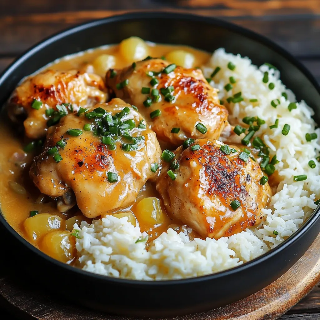 A bowl of rice and chicken.
