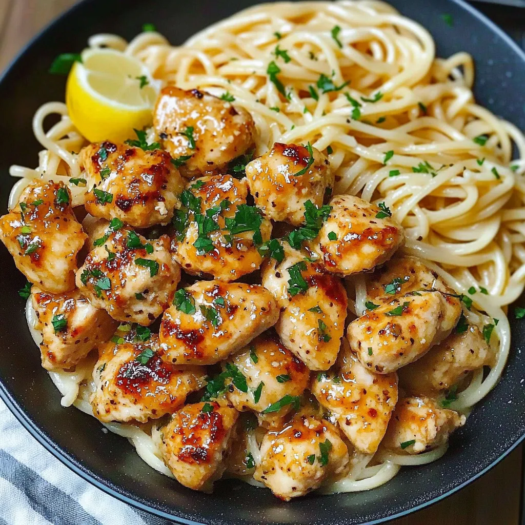 A bowl of chicken and noodles.