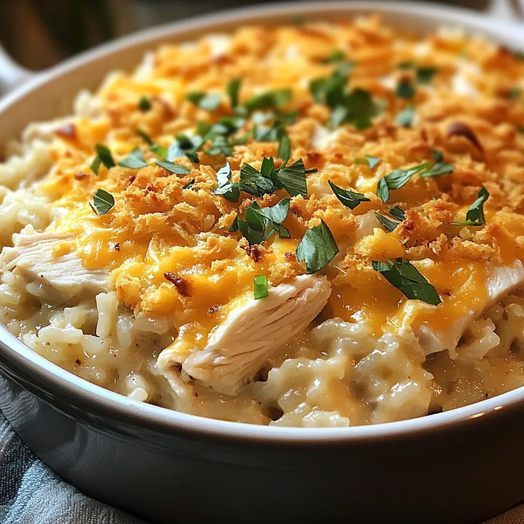 A bowl of food with chicken and rice.