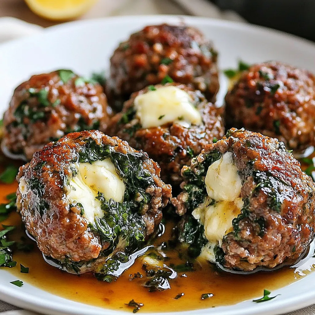 A dish of meatballs with herbs and cheese.