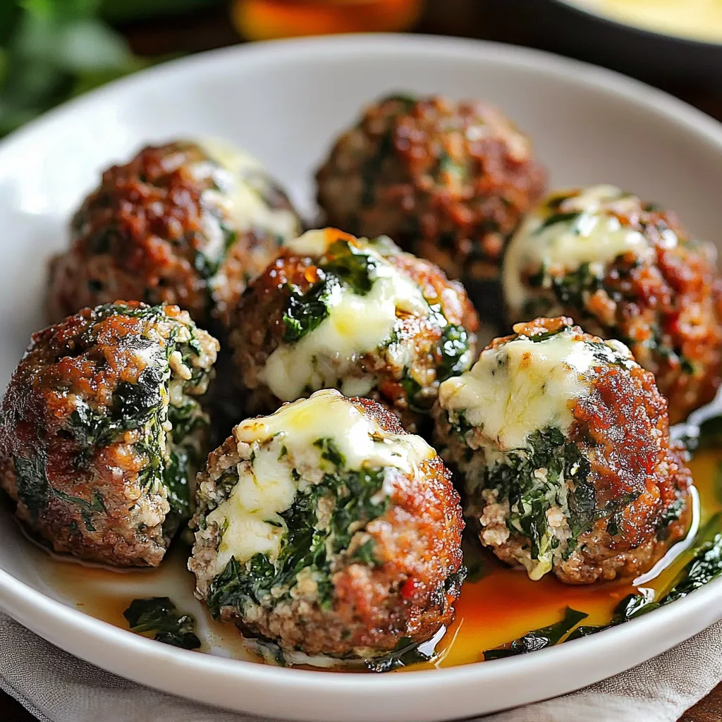 A plate of meatballs with cheese.