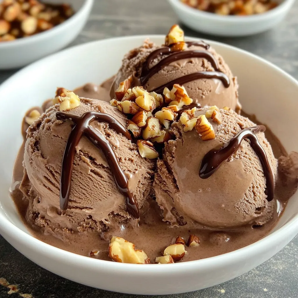 A bowl of ice cream with nuts on top.