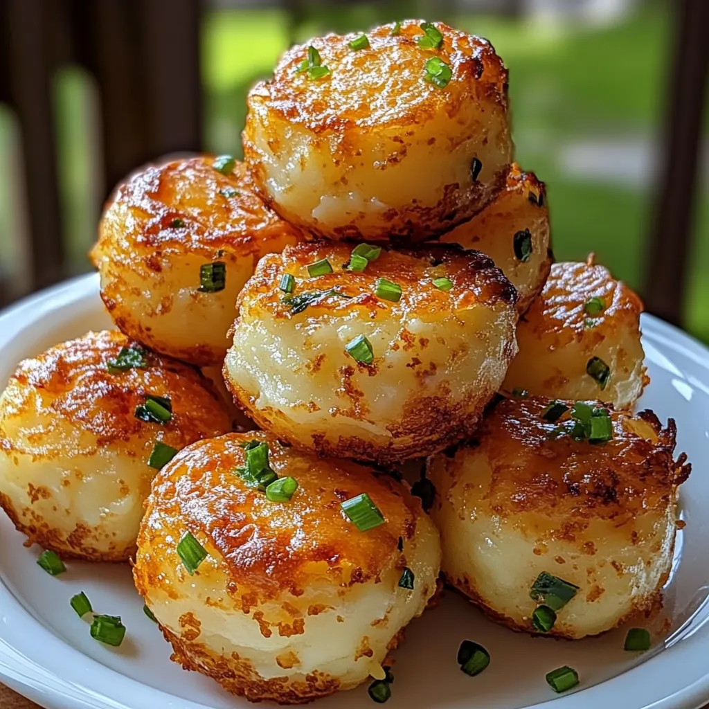 A stack of potatoes on a plate.