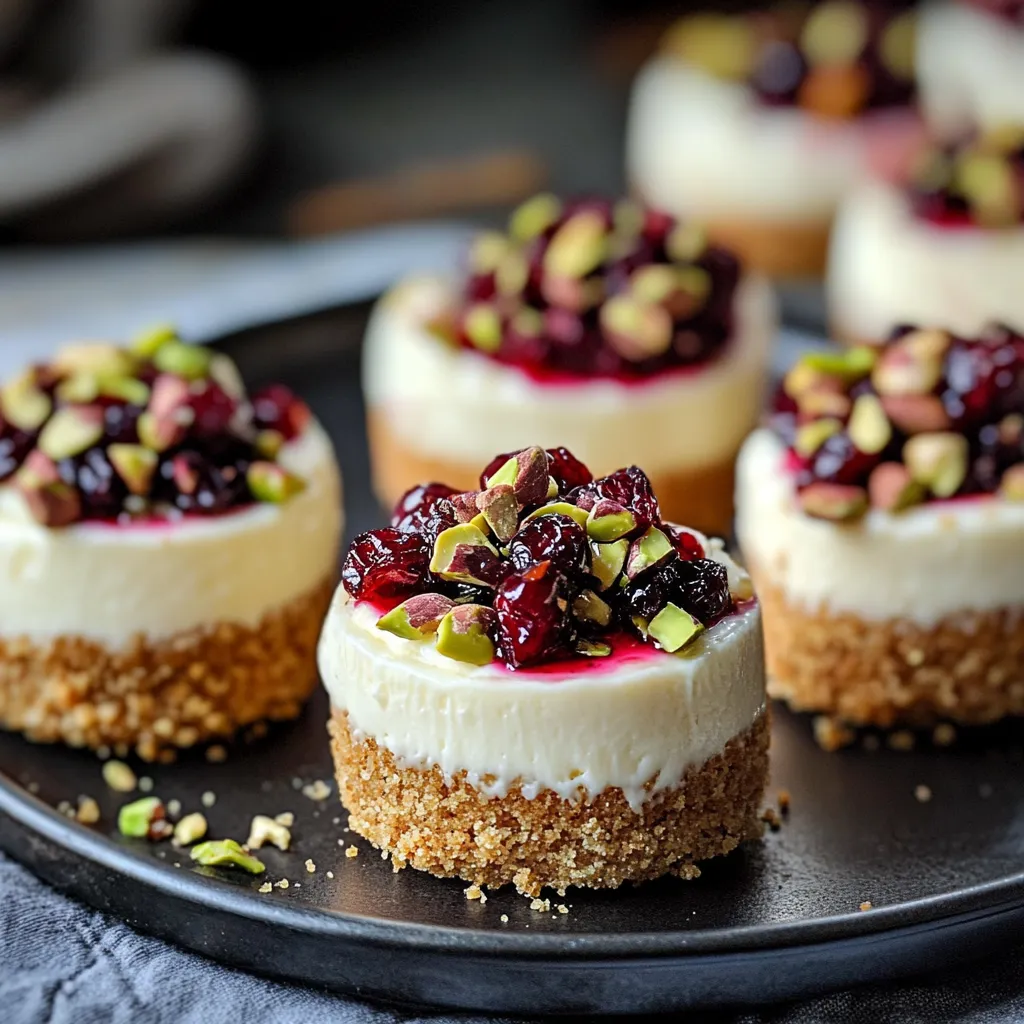 A plate of desserts with a slice of cheesecake and a slice of strawberry cheesecake.