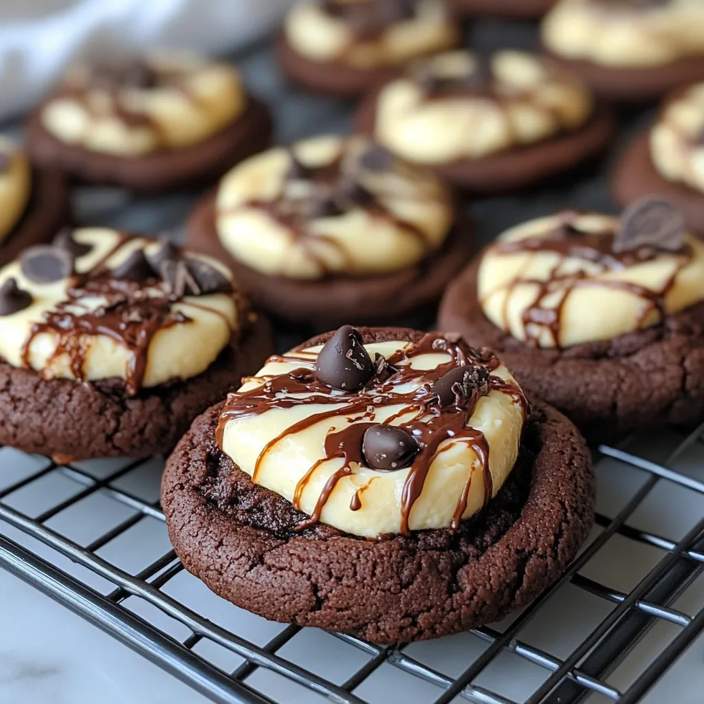 Chocolate chip cookies with white frosting.