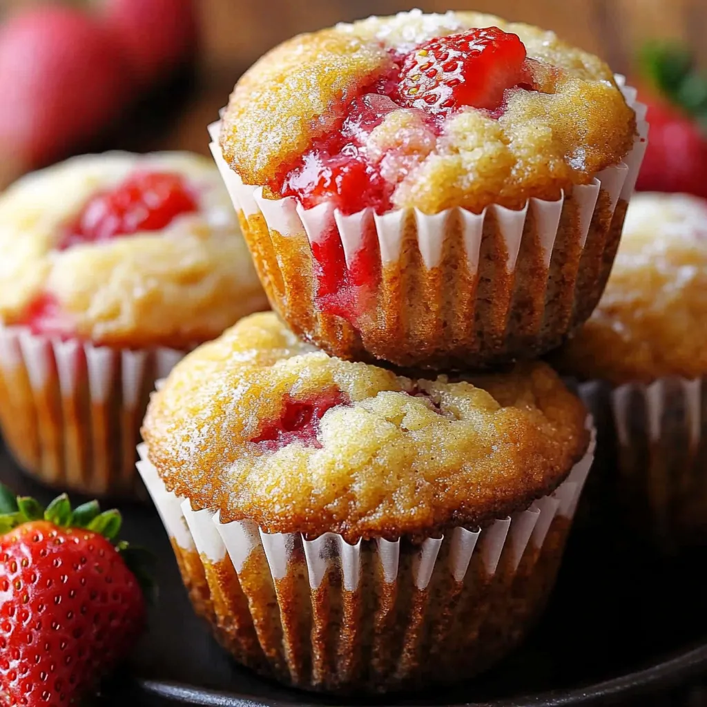 A cupcake with strawberry jam on top.
