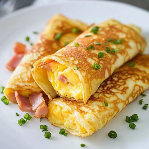 Plate with crepe and bacon.