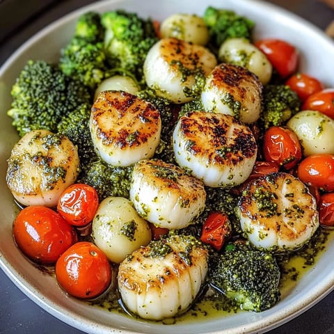 A plate of scallops, gnocchi, and roasted vegetables.