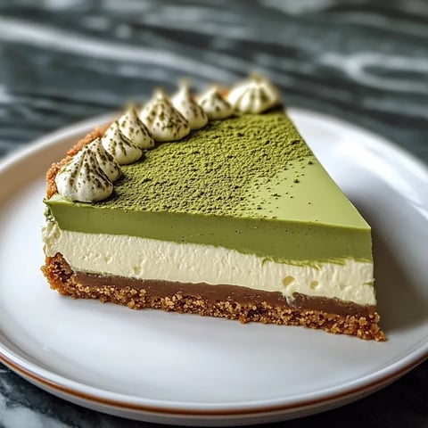 A slice of cake topped with green frosting.