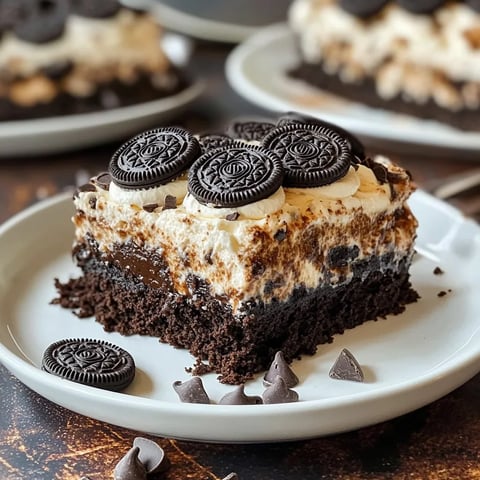 A slice of moist chocolate cake with creamy white frosting and chocolate chips scattered on top.
