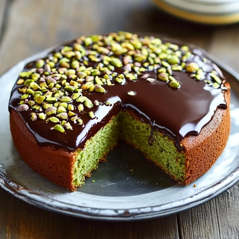 Slice of chocolate-topped cake with nuts.